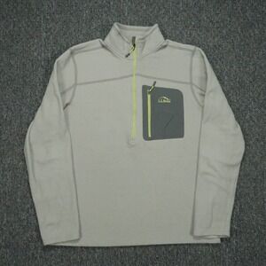 LL Bean Pullover Mens Medium Half Zip North‎ Ridge Fleece Hiking Slightly Fitted